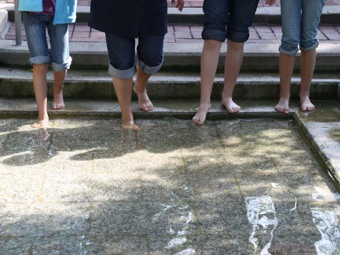 Wassertretbecken im Barfußpark Lienen
