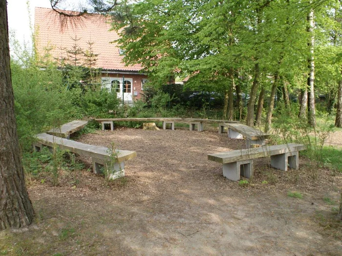Sitzbänke an der Kneipp-Anlage Ledde